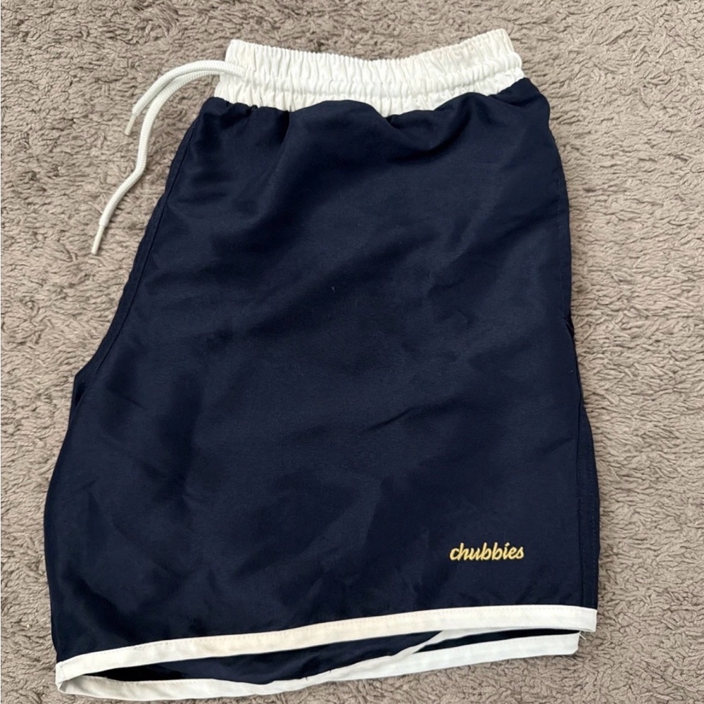 Chubbies Swim Trunks Mens Large Blue Elastic Waist Stretch Casual Inseam 6.5